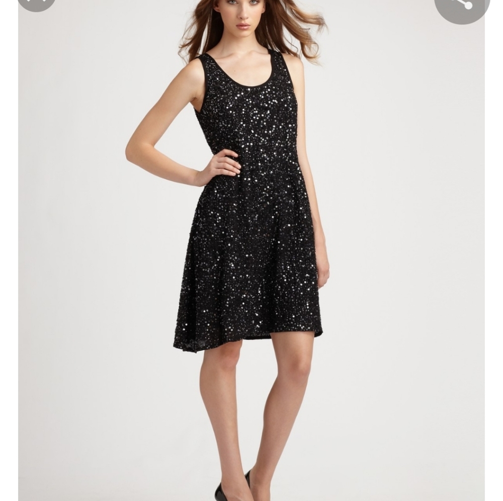 EILEEN Fisher black sequin euc dress